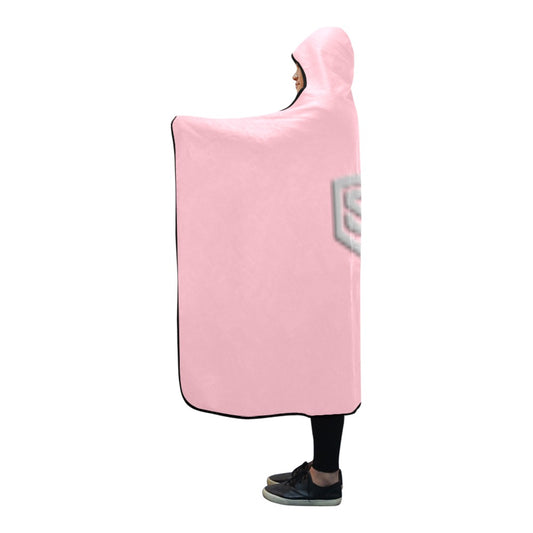 Pink Hooded Blanket 80"x56" with Silver Logo Hooded Blanket 80"x56"