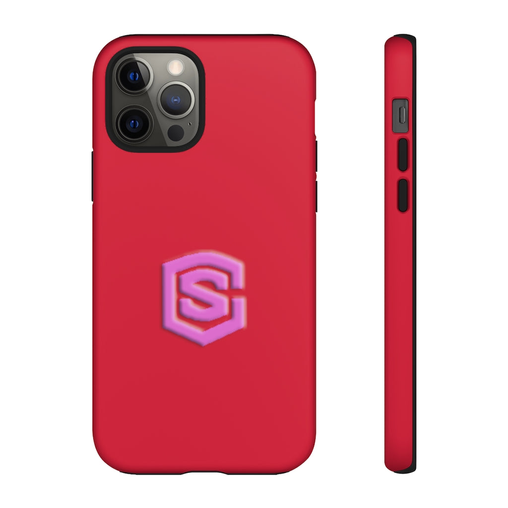 Red Tough Cases Pink Logo