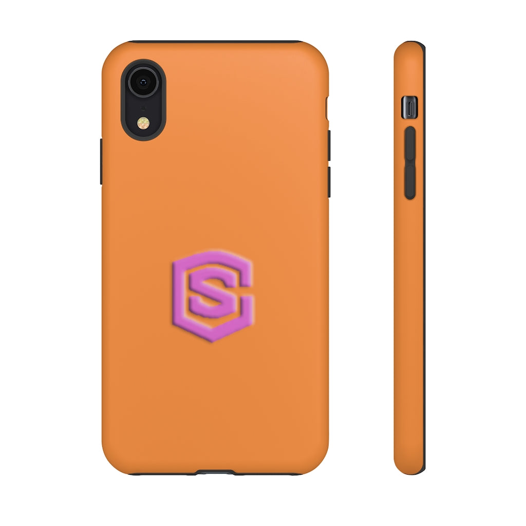 Orange Tough Cases Pink Logo