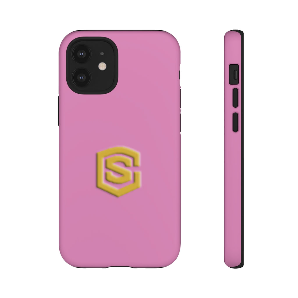 Pink Tough Cases Gold Logo