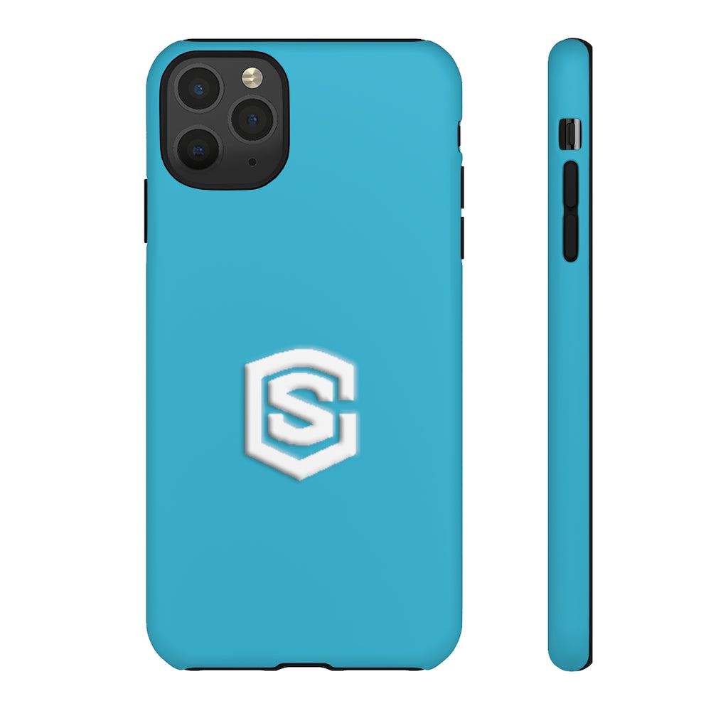 Blue Tough Cases White Logo