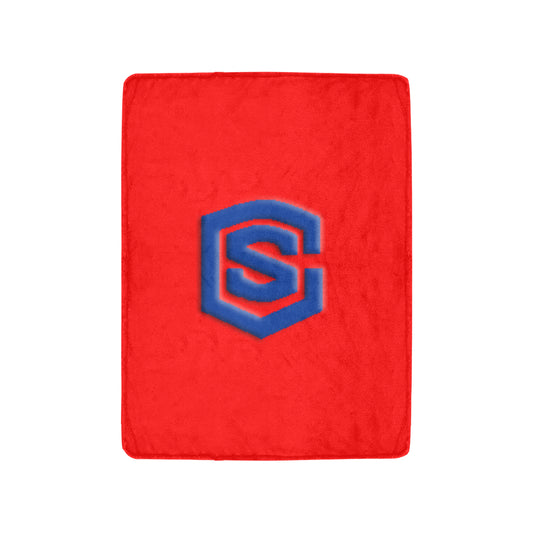 Red Ultra-Soft Micro Fleece Blanket with Blue Logo Ultra-Soft Micro Fleece Blanket 30"x40"