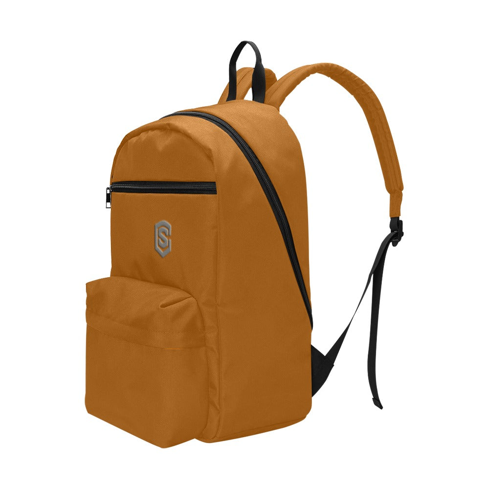 Brown Travel Backpack With Grey Logo Travel Backpack(Large Capacity)(Model 1691)