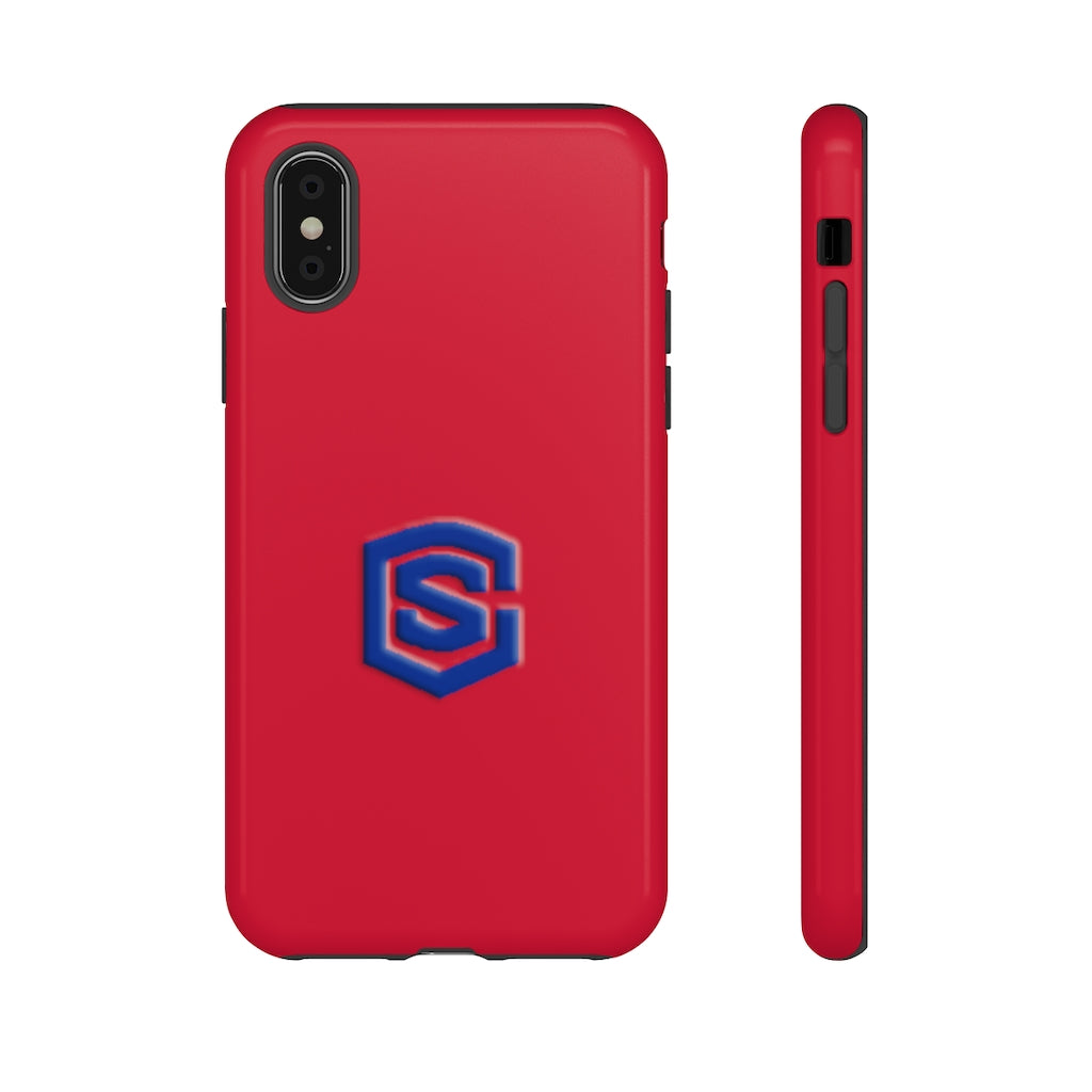 Red Tough Cases Blue Logo