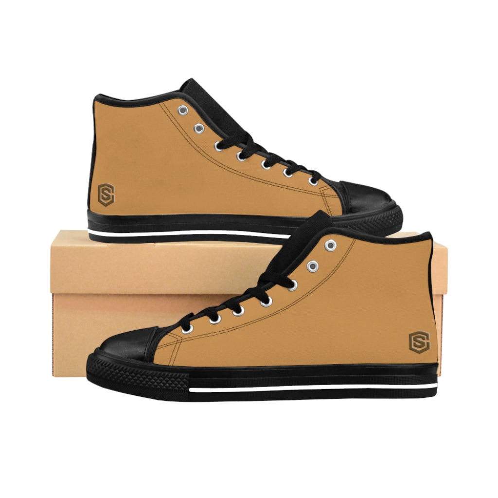 brown Women's High-top Sneakers brown logo