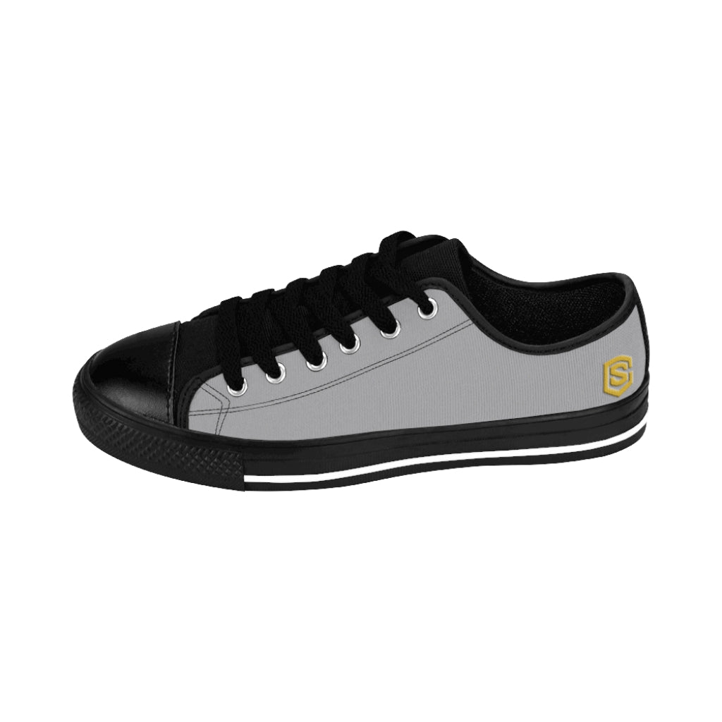 grey Women's Sneakers Gold logo