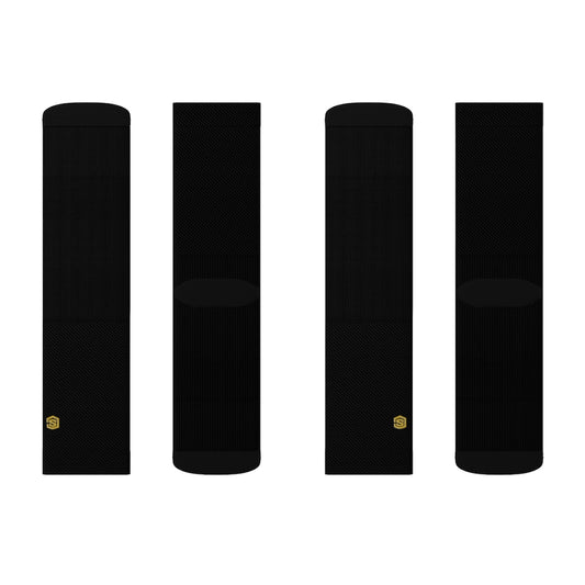 Black Sublimation Socks with Gold Logo