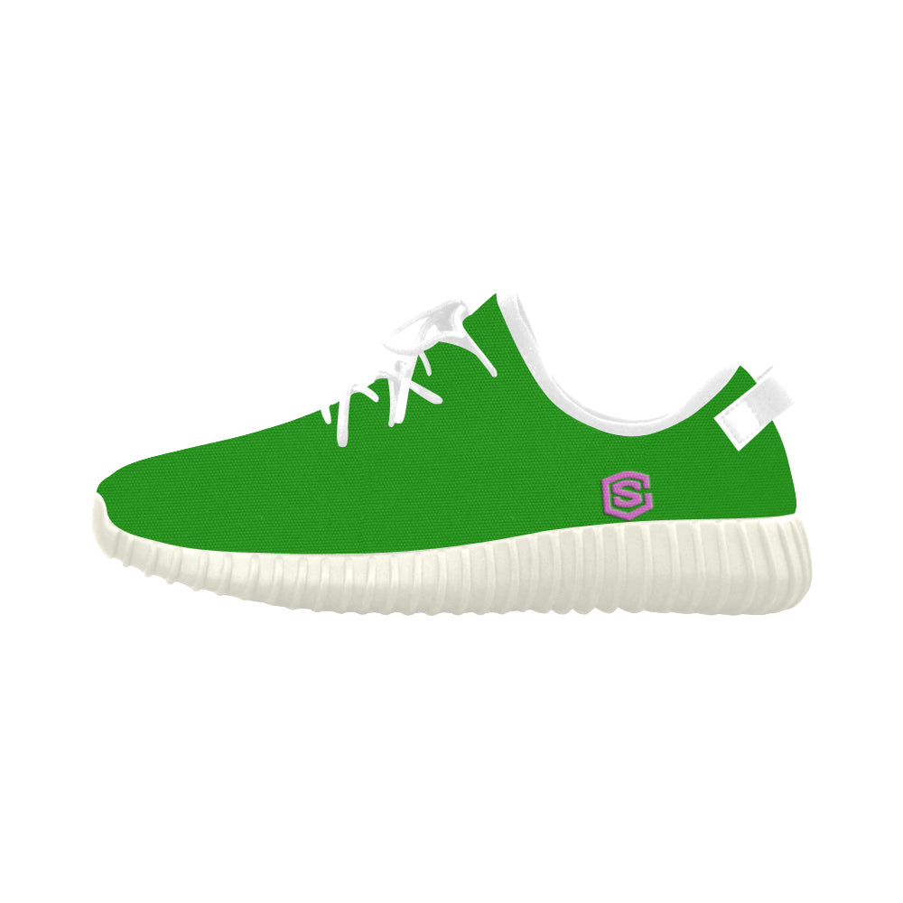 pink logo Grus Women's Breathable Woven Running Shoes (Model 022)