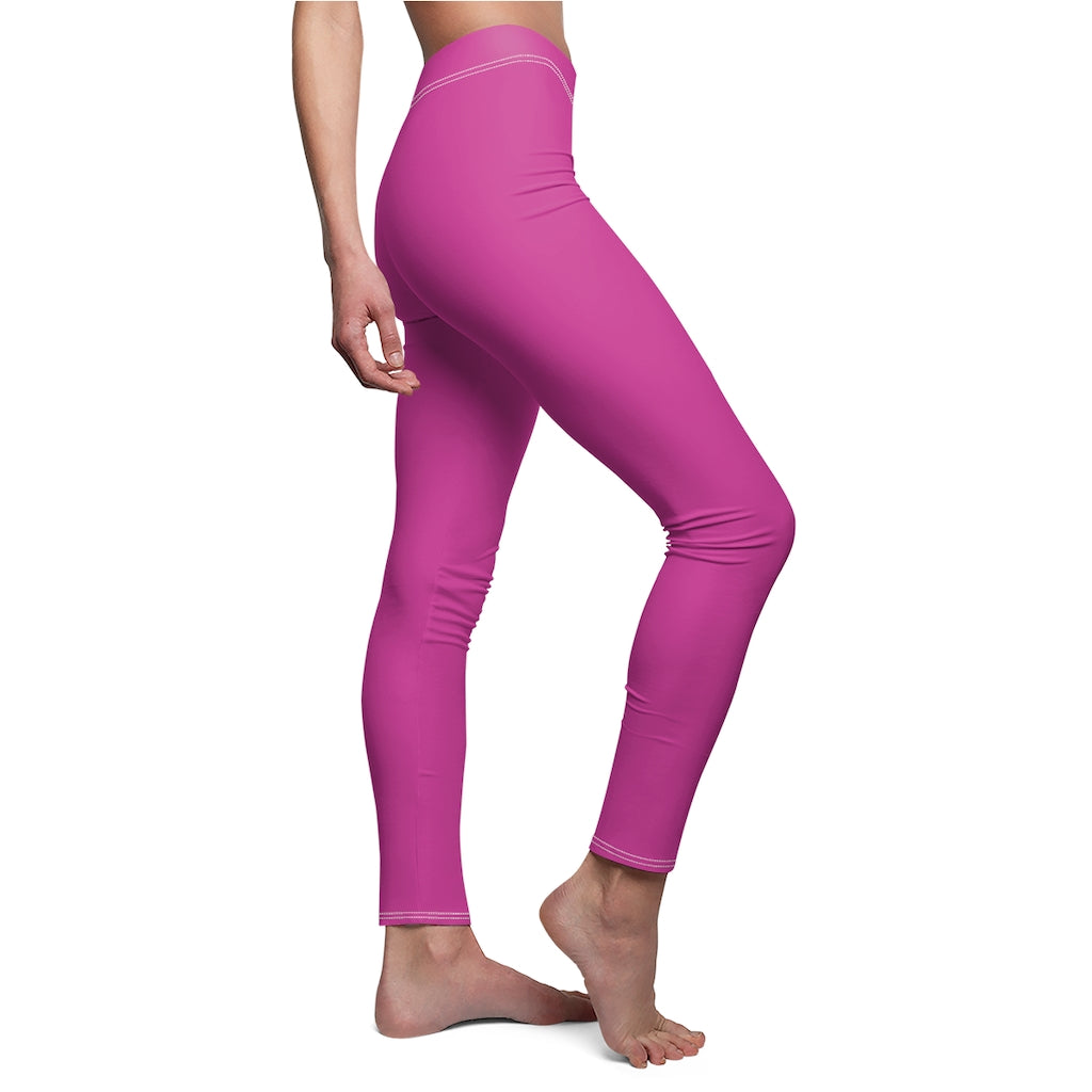 Pink Women's Cut & Sew Casual Leggings Gold logo