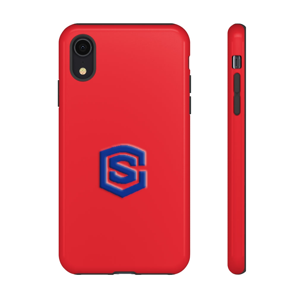 Red Tough Cases Blue Logo