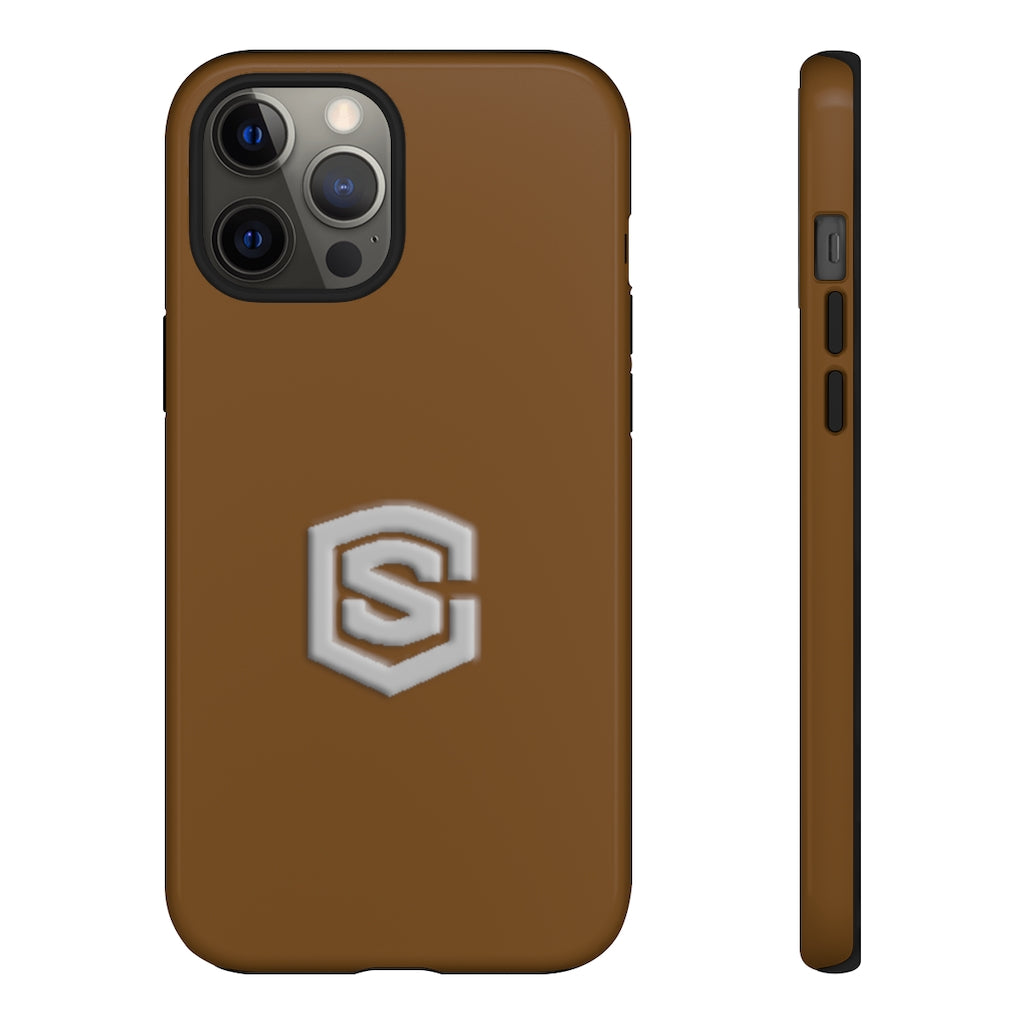Brown Tough Cases Silver Logo