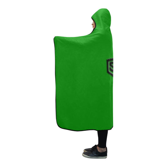 GREEN  Hooded Blanket WHITH BLACK LOGO Hooded Blanket 80"x56"
