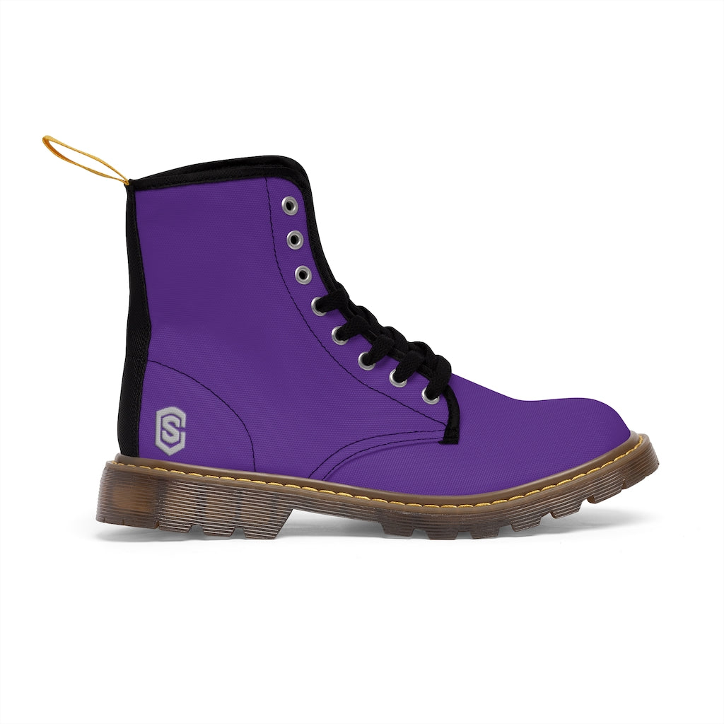 Violet Men's Canvas Boots White Logo