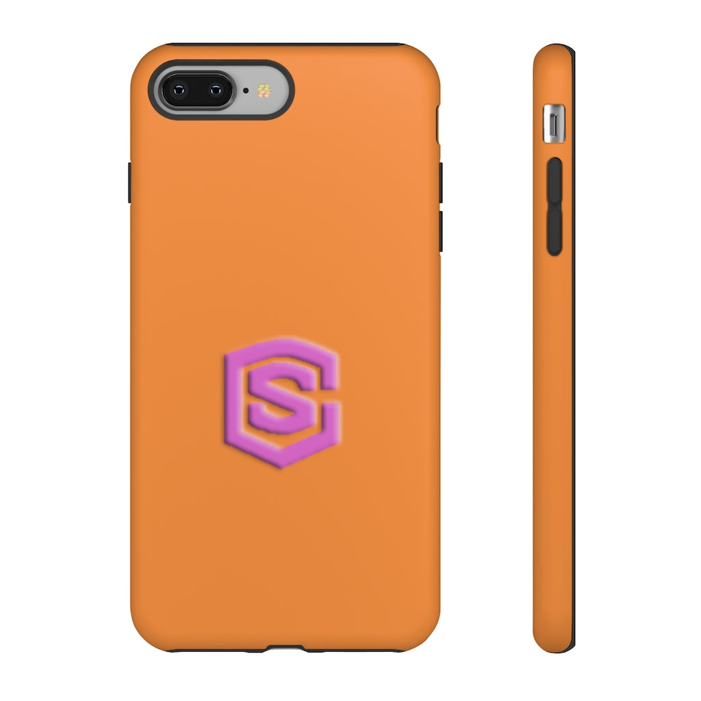 Orange Tough Cases Pink Logo