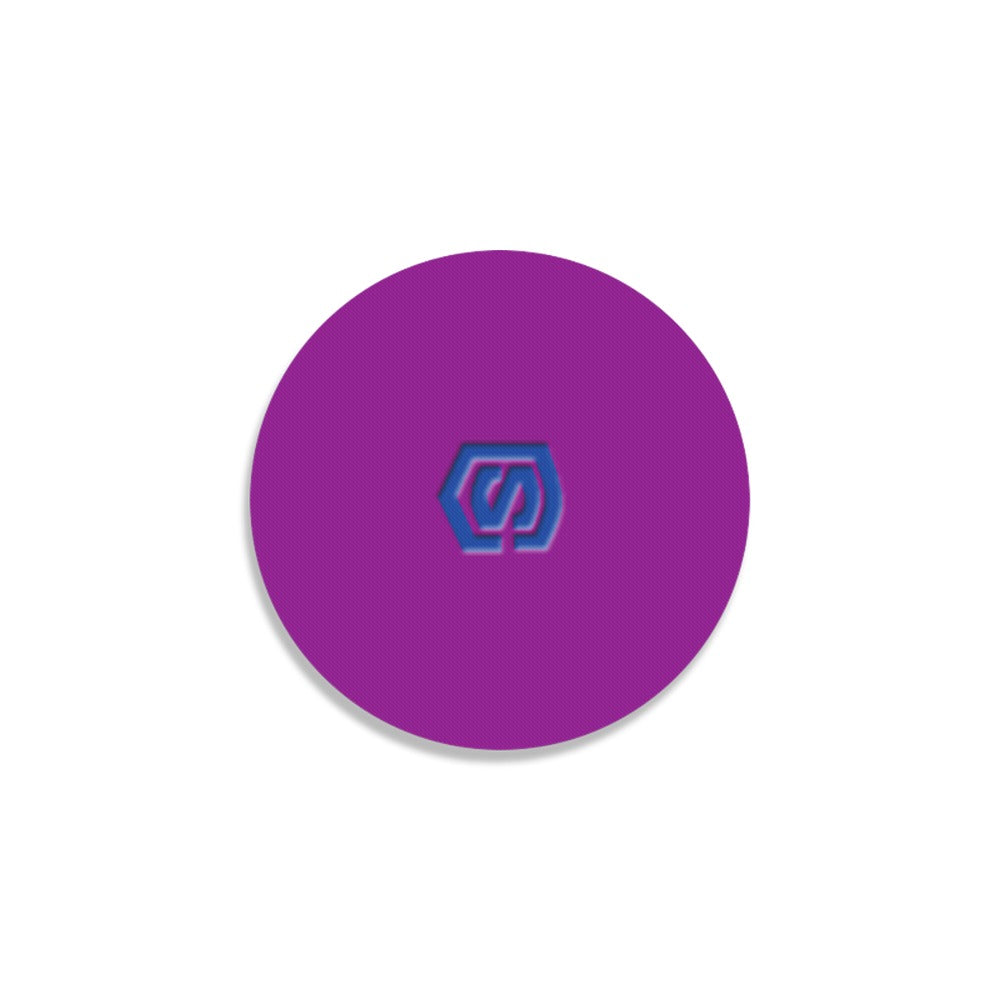 Purple Round Coaster with Blue Logo Round Coaster