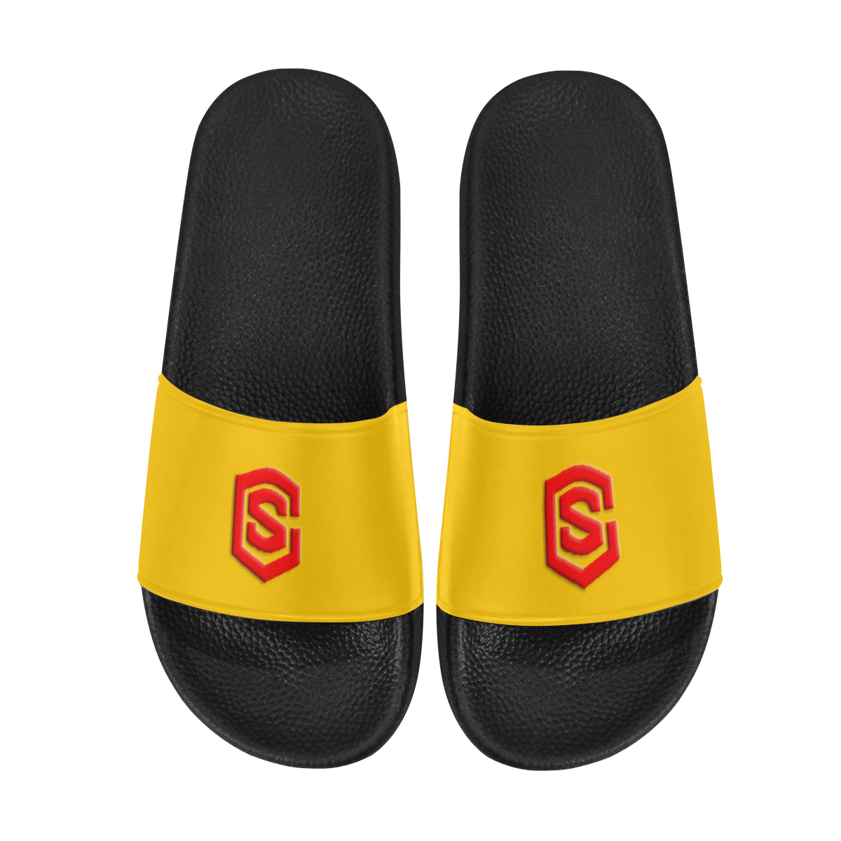 red logo Men's Slide Sandals (Model 057)