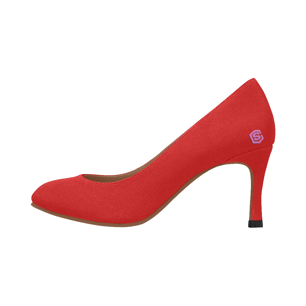 pink logo Women's High Heels (Model 048)
