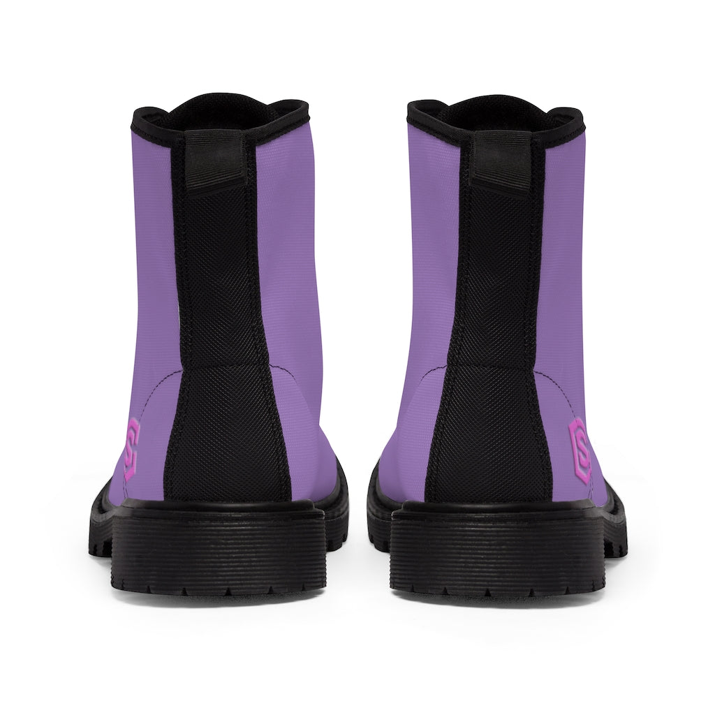 Purple Men's Canvas Boots Pink Logo