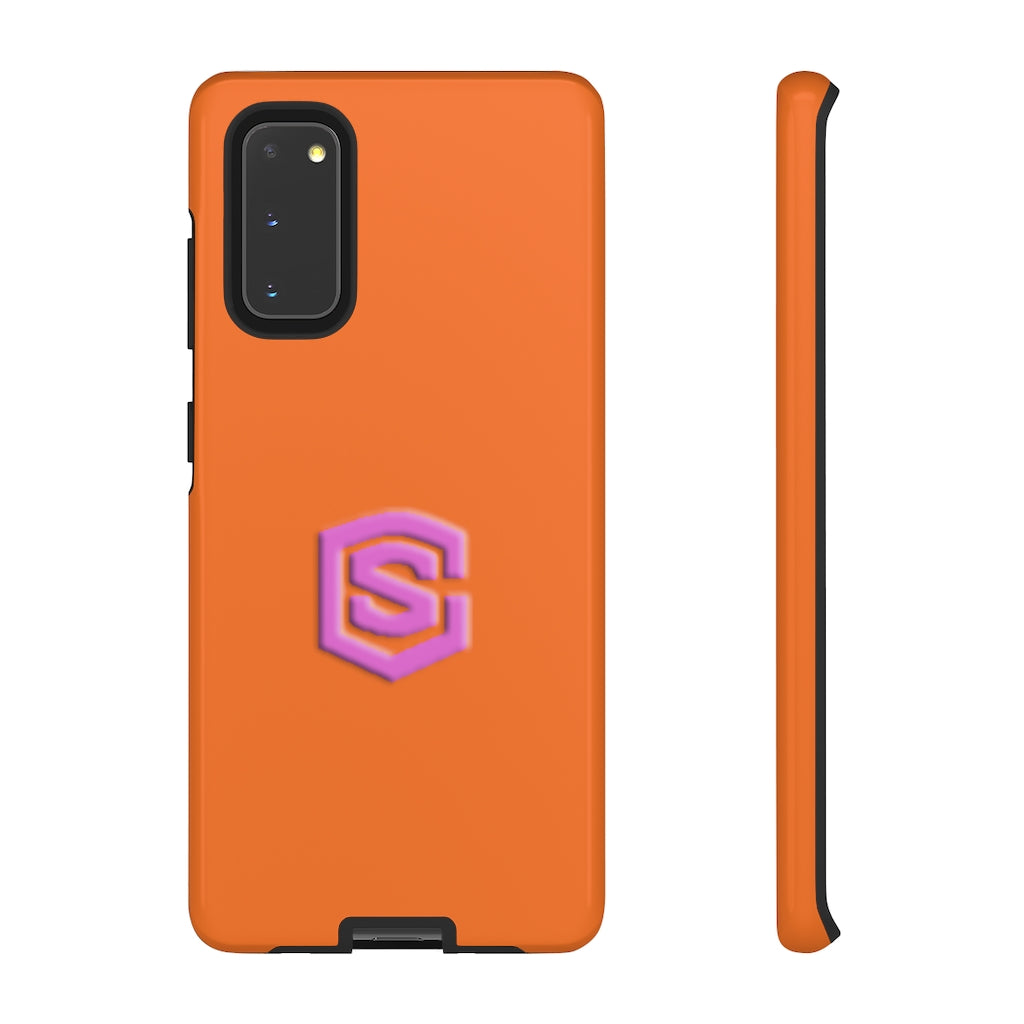Orange Tough Cases Pink Logo
