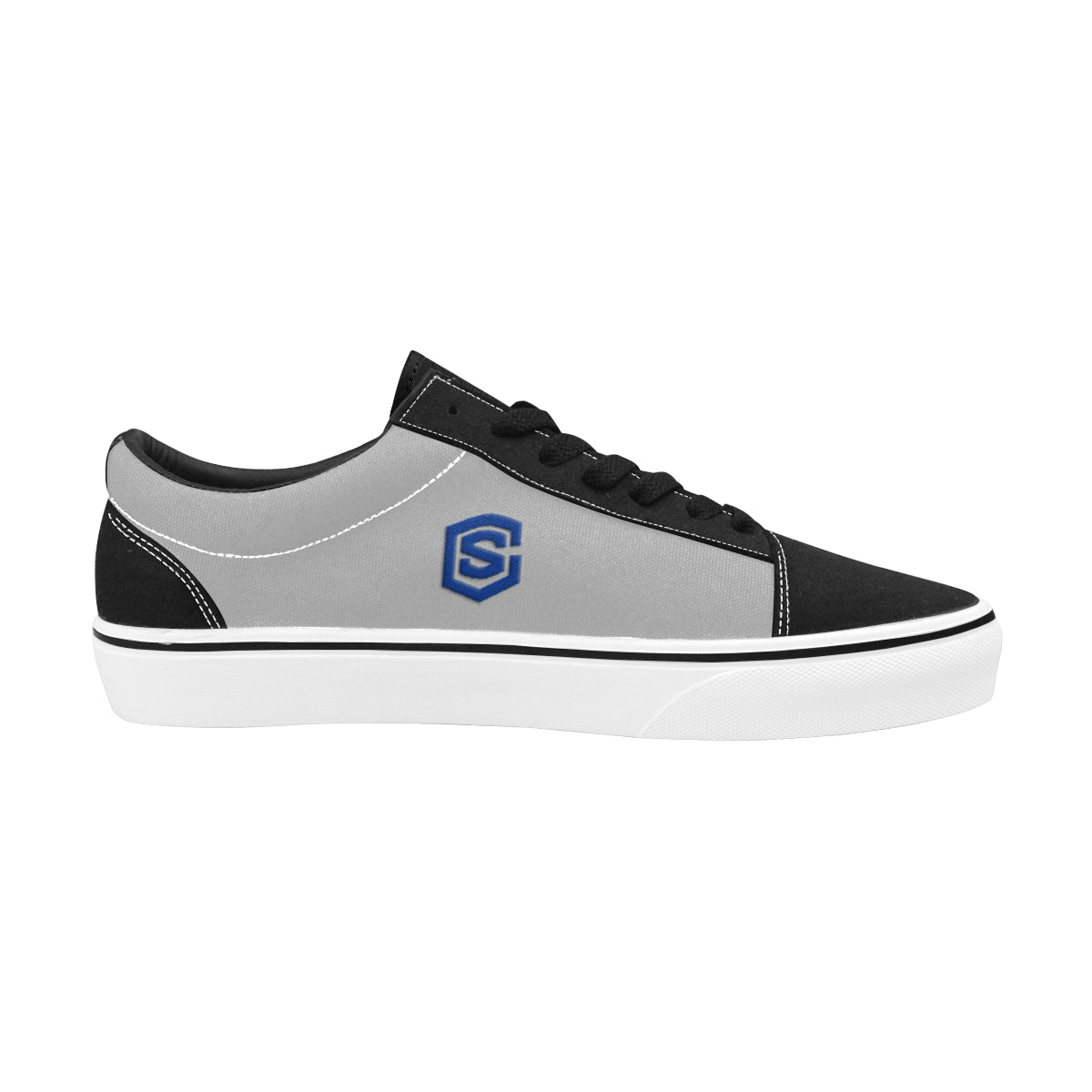 blue logo Men's Low Top Skateboarding Shoes (Model E001-2)