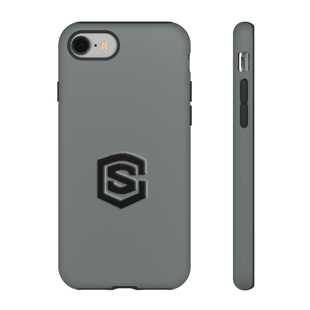 Grey Tough Cases Black Logo