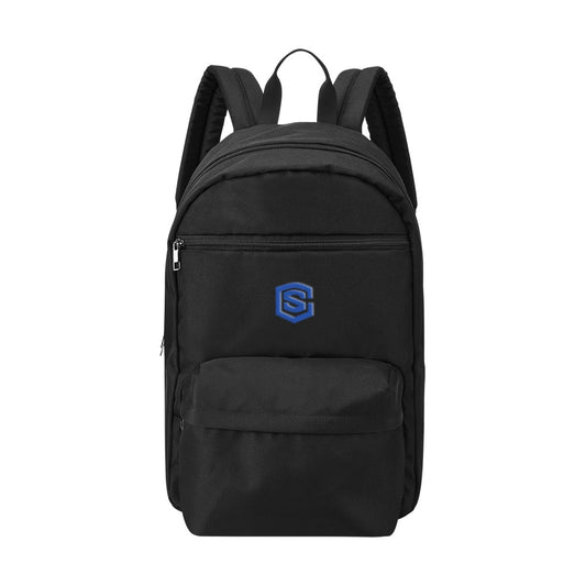 Black Travel Backpack With Blue Logo Travel Backpack(Large Capacity)(Model 1691)