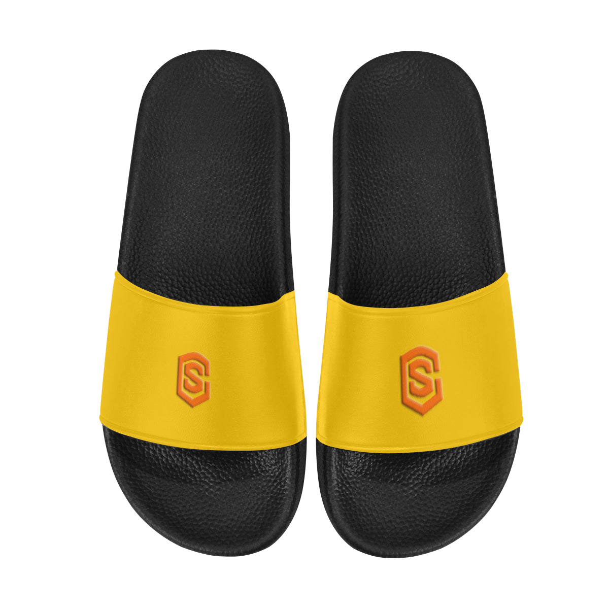 orange logo Men's Slide Sandals (Model 057)