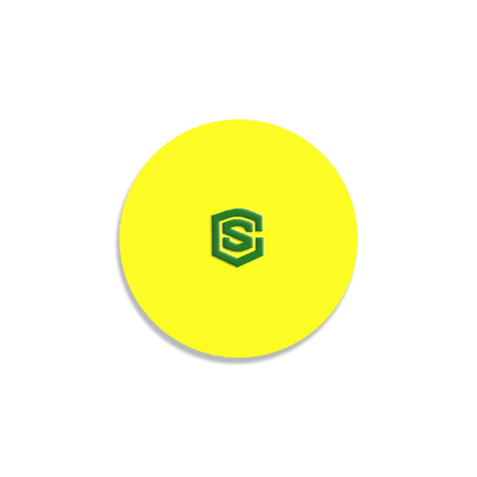 Yellow Round Coaster with Green Logo Round Coaster