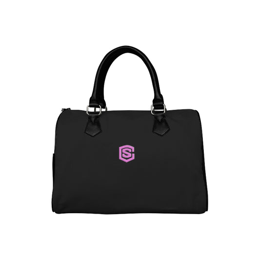 BLACK HANDBAG pink logo Boston Handbag (Model 1621)
