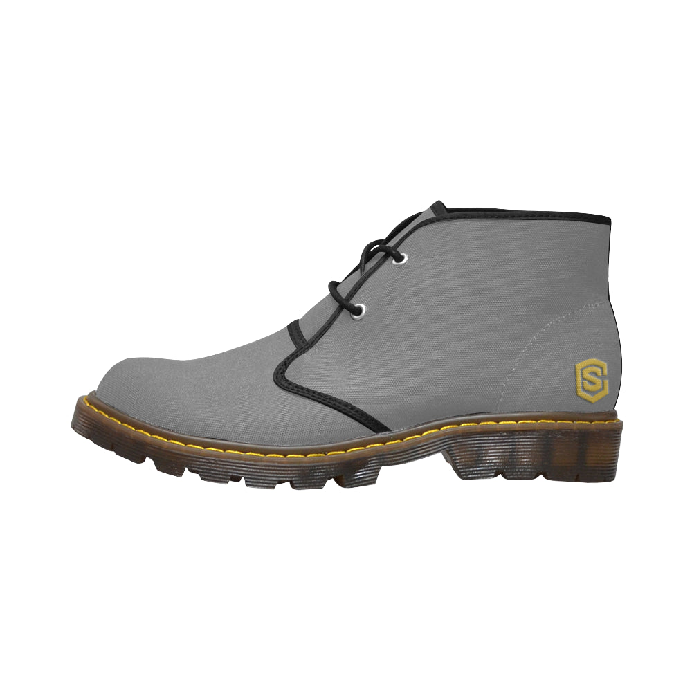 gold logo Women's Canvas Chukka Boots (Model 2402-1)