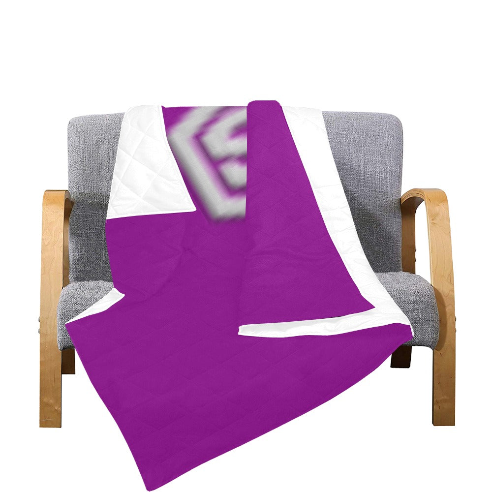 Purple  Quilt with Silver Logo Custom Quilt  70" x 80"