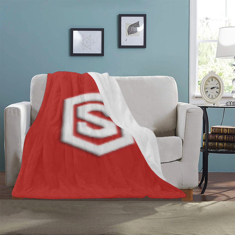Red Ultra-Soft Micro Fleece Blanket White Logo Ultra-Soft Micro Fleece Blanket 30"x40"