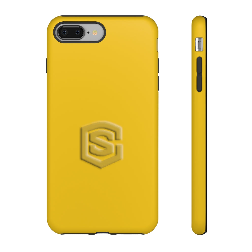 Yellow Tough Cases Gold Logo