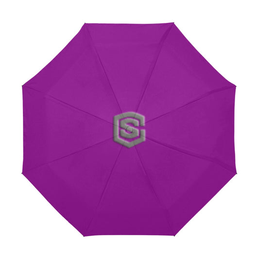 Purple Anti-UV Automatic Umbrella With Grey Logo Anti-UV Automatic Umbrella(Outside Printing)(Model U09)