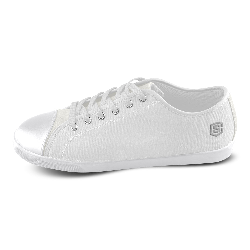 silver logo Women's Canvas Shoes (Model 016)