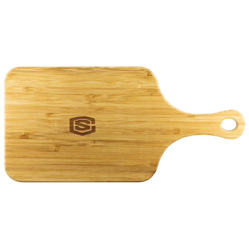 Wood Cutting Board With Handle WITH GOLD LOGO