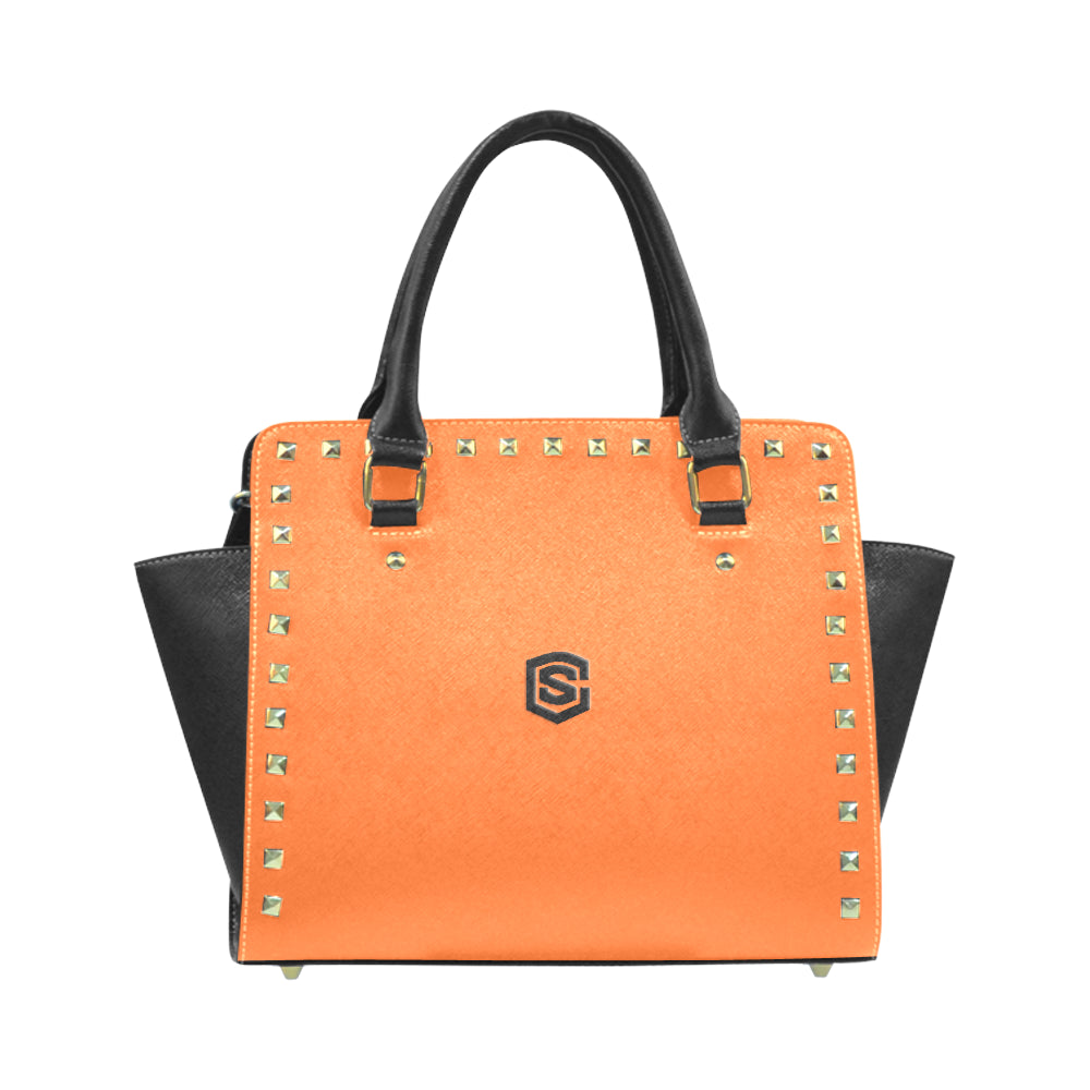 GREEN RIVET SHOULDER HANDBAG black logo Rivet Shoulder Handbag (Model 1645)