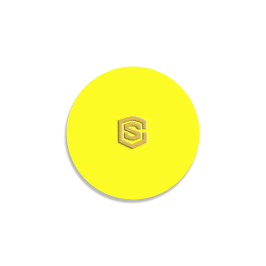 Yellow Round Coaster with Gold Logo Round Coaster