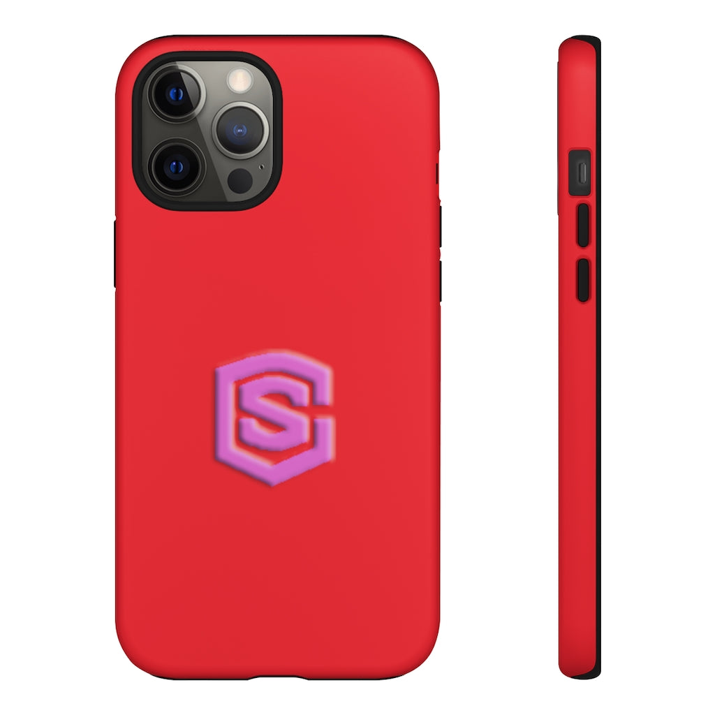 Red Tough Cases Pink Logo