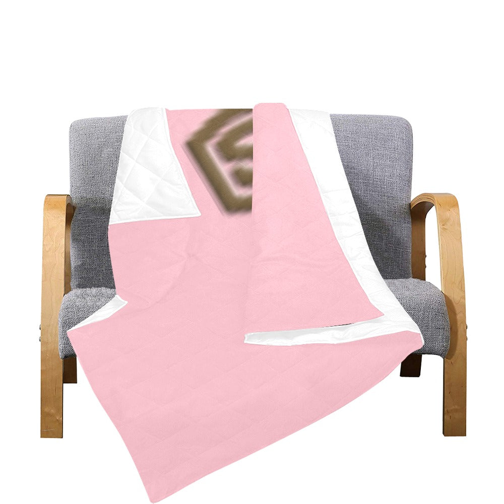 Pink Custom Quilt with Brown Logo Custom Quilt  70" x 80"
