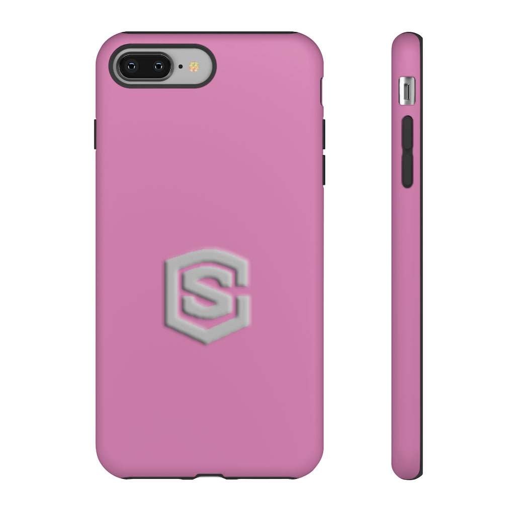 Pink Tough Cases Silver Logo