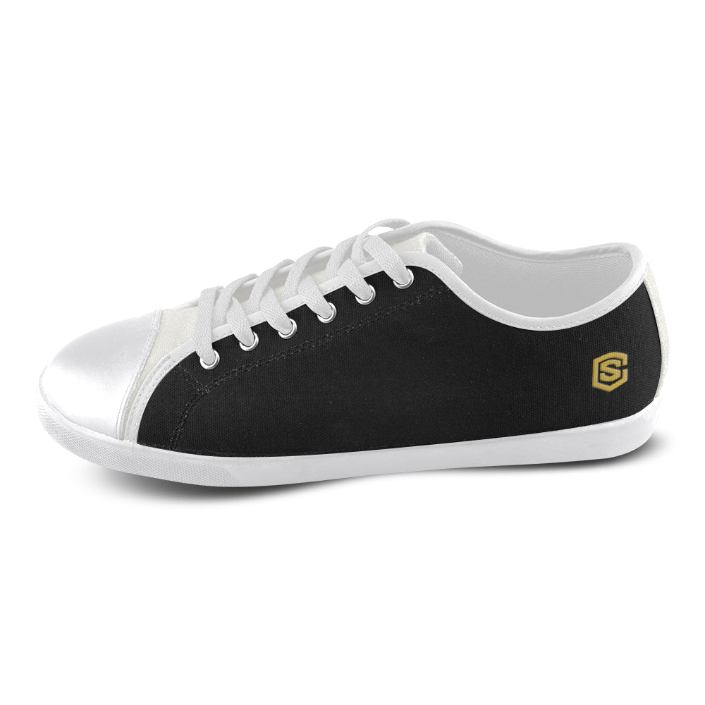 gold logo Women's Canvas Shoes (Model 016)