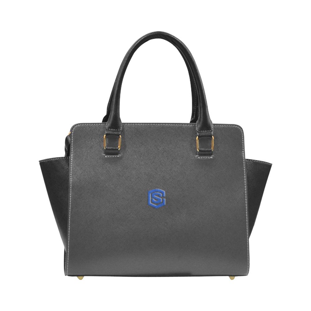 BLACK RIVET SHOULDER HANDBAG blue logo Rivet Shoulder Handbag (Model 1645)