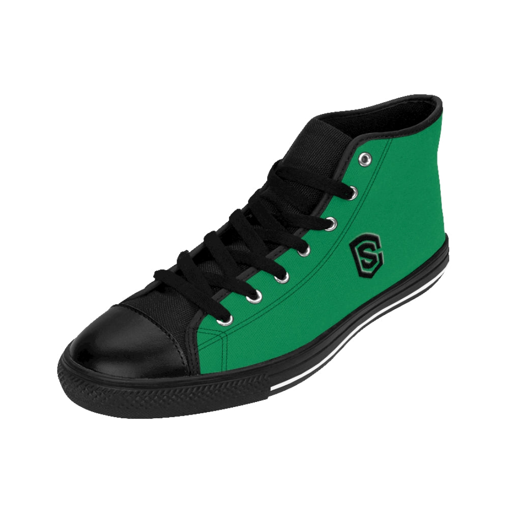 green Men's High-top Sneakers - black logo