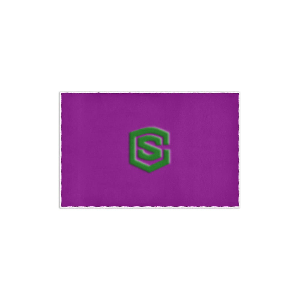 Purple Area Rug 2.6' x 1.7' with Green Logo Area Rug 2.6' x 1.7'