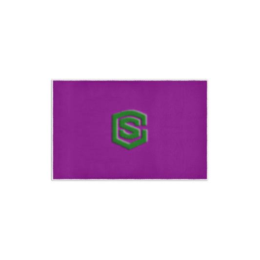 Purple Area Rug 2.6' x 1.7' with Green Logo Area Rug 2.6' x 1.7'