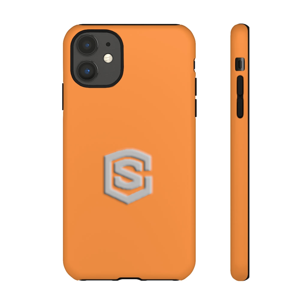 Orange Tough Cases Silver Logo
