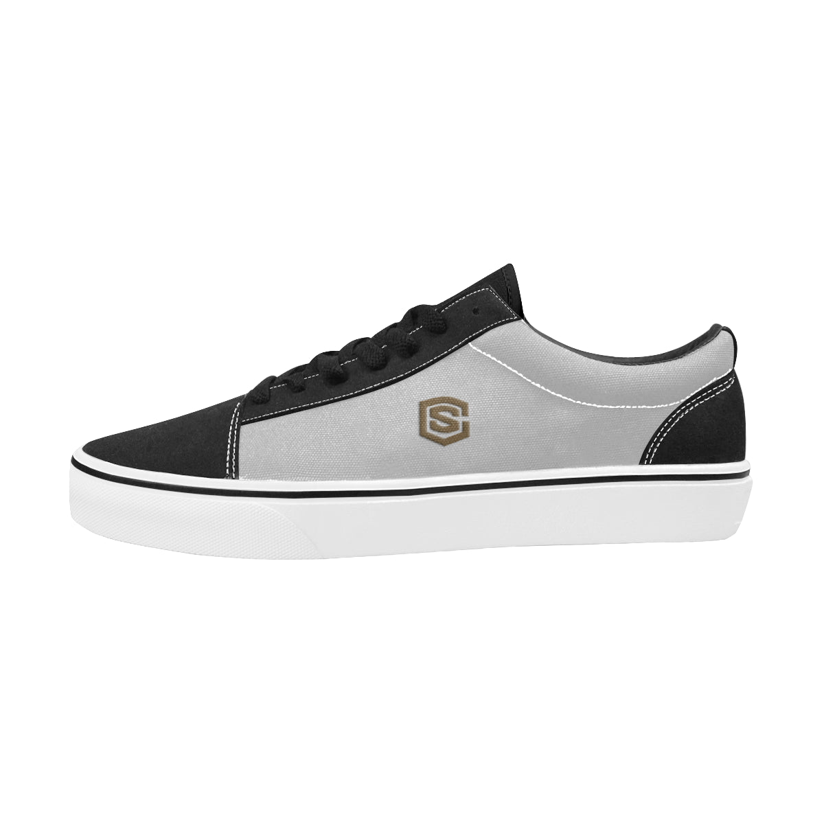 brown logo Men's Low Top Skateboarding Shoes (Model E001-2)