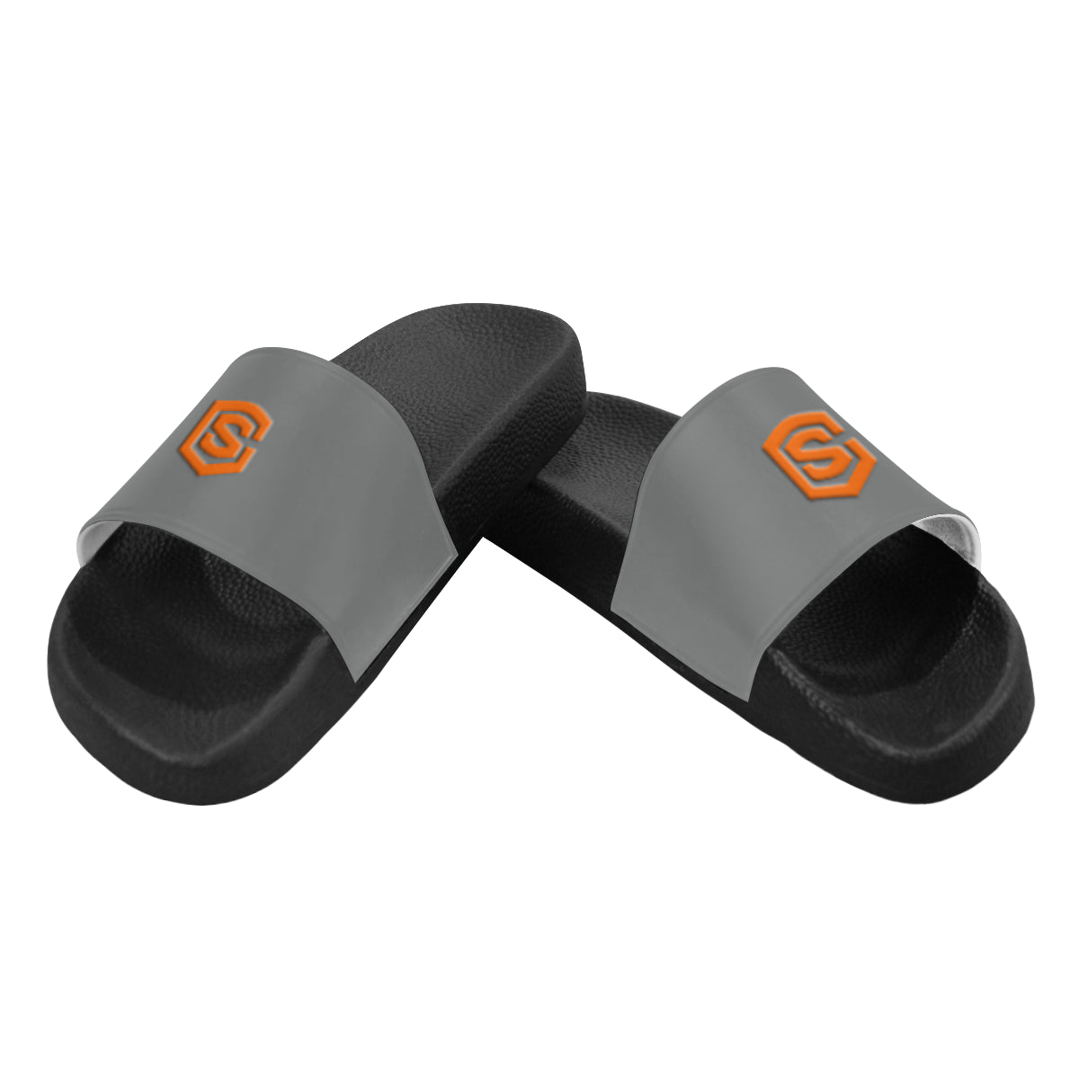 orange logo Men's Slide Sandals (Model 057)