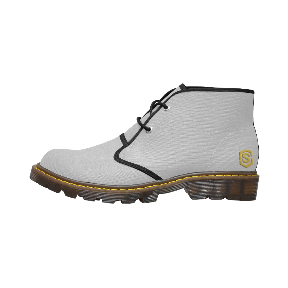 gold logo Women's Canvas Chukka Boots (Model 2402-1)